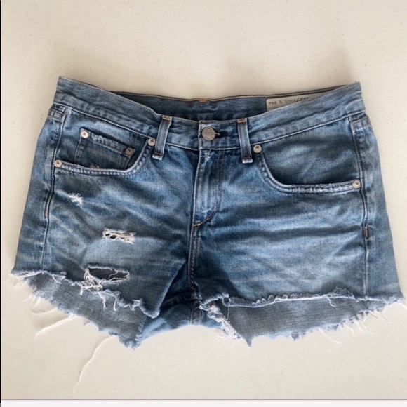 rag & bone Pants - Rag + bone cut off distressed jean shorts size 25